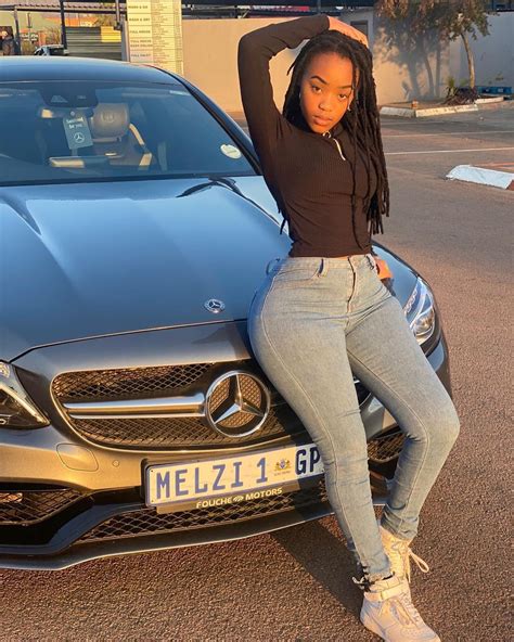 Tumelo Mphai Dj Melzi Girlfriend Poses With His Customized Car