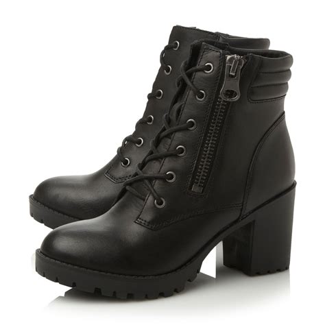Steve Madden Noodless Lace Up Ankle Boot In Black Leather Black Lyst