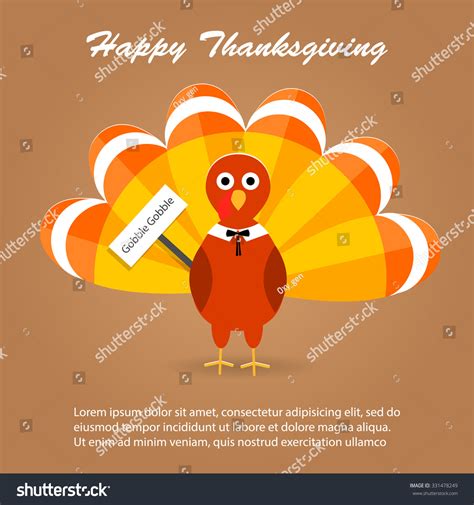 Happy Thanksgiving Day Background With Turkey Vector Illustration