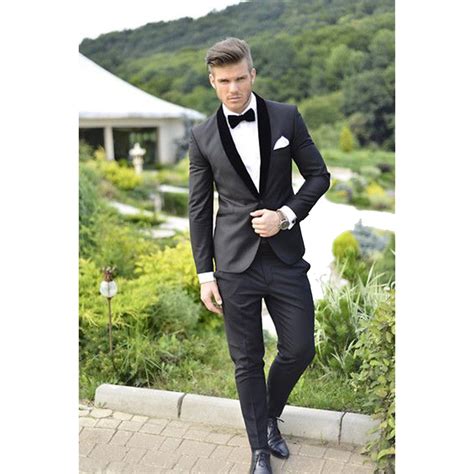 Groom Wear Slim Fit Groom Suit Black Groom Tuxedo Custom Made Wedding