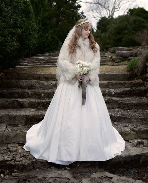 Elegant Winter Wedding Dress With Cozy Fur Coat Elegant Winter Wedding