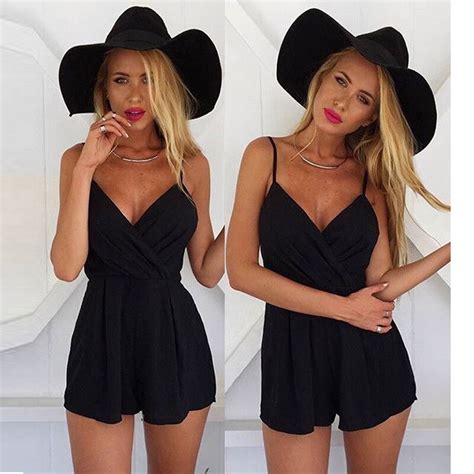 New Summer Playsuits For Women Sexy Deep V Neck Clubwear Bodycon Party