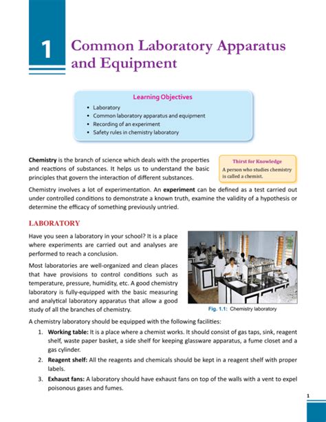 1 Common Laboratory Apparatus And Equipment