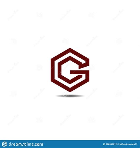 Initials Letters Gc Hexagon Shape Logo Design Vectors Stock Vector