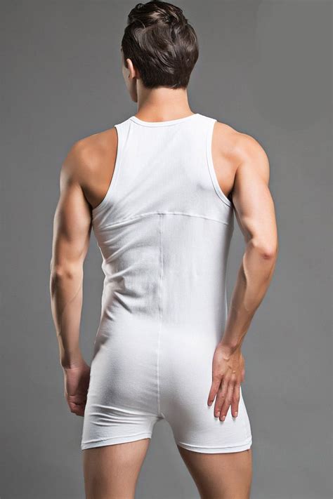 2018 Sexy Men Bodysuit Penis Pouch Man Body Suits Brand Man Bodywear Bodybuilding Cotton Sport
