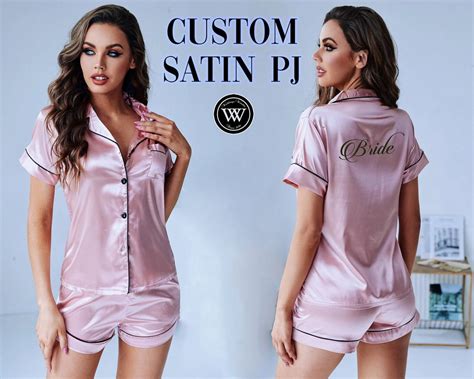 Custom Pjs Bridesmaid Pyjamas Customized Pyjamas Personalized Etsy