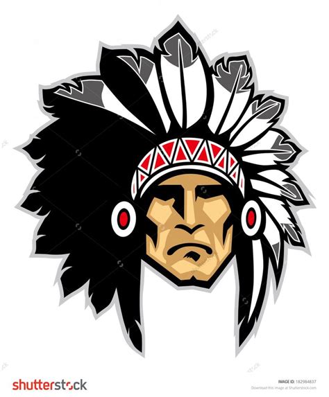 Indian Chief Stock Vectors And Vector Clip Art Native American Drawing