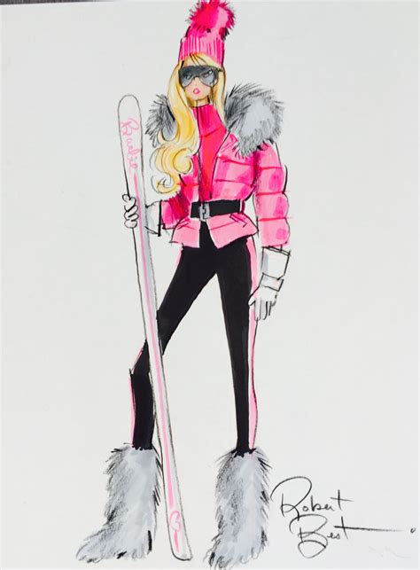 Barbie Skiing Outfit Sketch By Robert Best Barbie Fashion Sketches