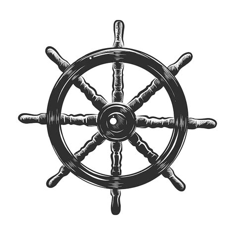 Premium Vector Hand Drawn Sketch Of Ship Wheel In Monochrome