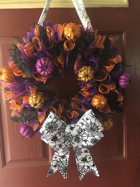 Just Finished A Halloween Wreath All Materials From Dollar Tree They