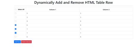 Dynamically Add And Remove Html Table Rows Using Jquery Sourcecodester