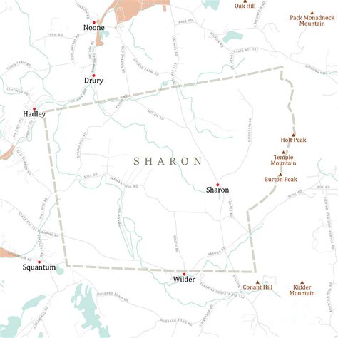 Nh Hillsborough Sharon Vector Road Map Digital Art By Frank Ramspott