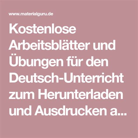 Kostenlose bastelbögen als pdf : Kostenlose Arbeitsblätter und Übungen für den Deutsch-Unterricht zum Herunterladen und ...