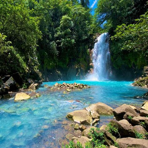 Rio Celeste Waterfall Tenorio National Park Costa Rica
