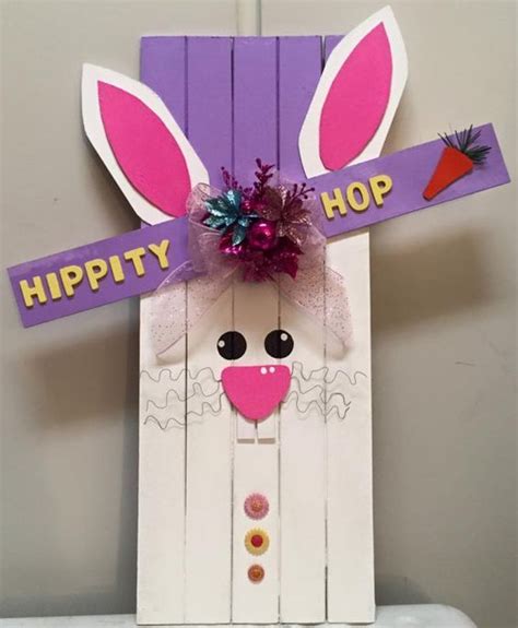 Easter Bunny Pallet Board Etsy Easter Wood Crafts Easter Crafts