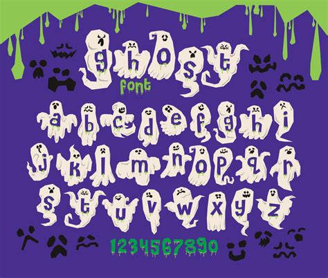 Spooky Ghost Font Rough Geometric Style Lettering 11895644 Vector Art