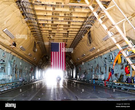 Lockheed C 5 Galaxy Cargo Hold Of Military Transport Intercontinental