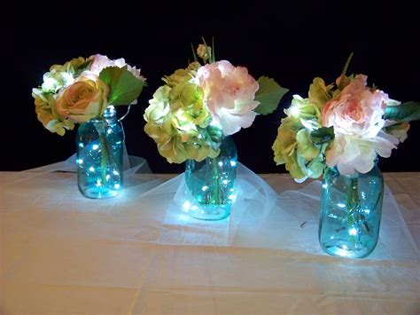 Fairy Lighted Table Centerpieces I Made 16 Of These For An Outdoor