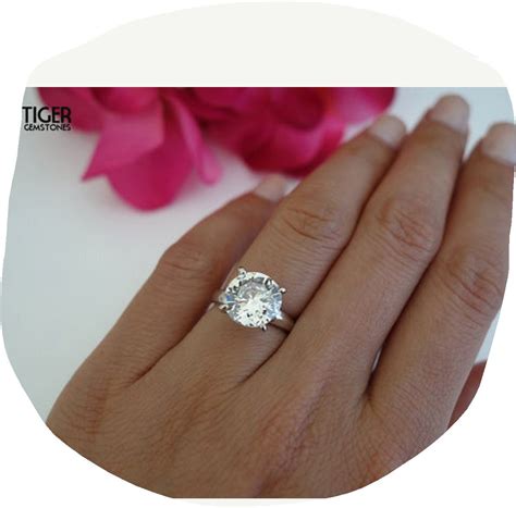 4 Carat 10 Mm Low Profile 4 Prong Round Solitaire