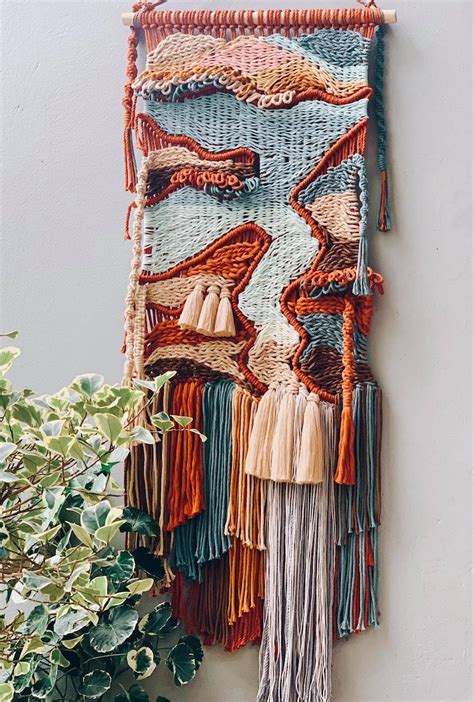 Macrame Wall Hanging Multi Color Tassels Macrame Wall Etsy