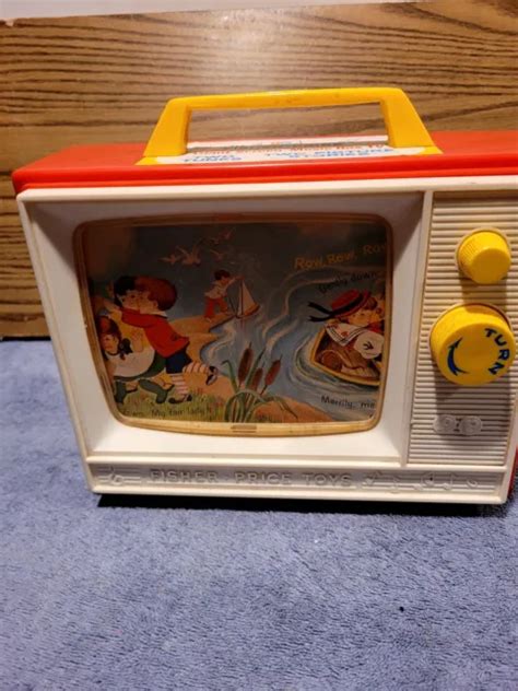 Vintage 1966 Fisher Price Giant Screen Music Box Tv Two Tunes 1500