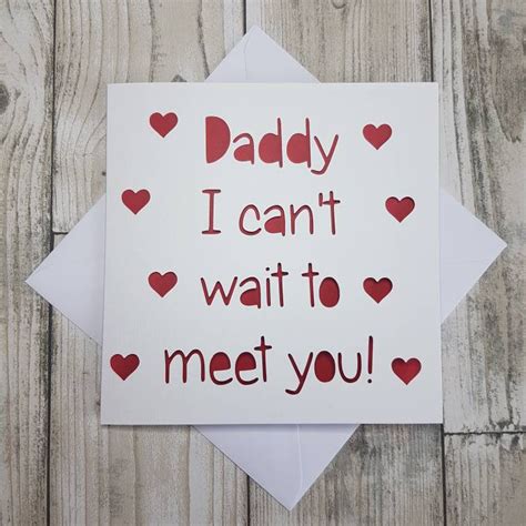 Daddy I Cant Wait To Meet You Fathers Day Card First Etsy