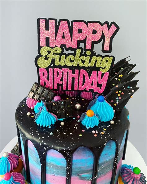 Happy Fucking Birthday Cake Topper Funny Rude Adult Ebay