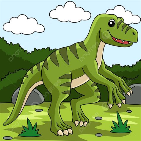Velociraptor Dinossauro Ilustração Colorida Dos Desenhos Animados Cor