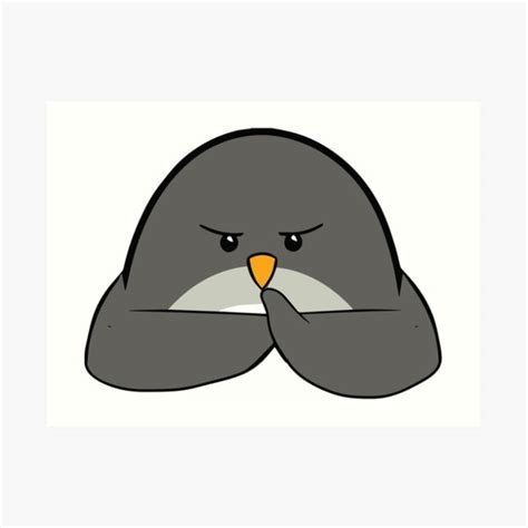 Angry Penguin Art Print For Sale By Rollatroll Redbubble