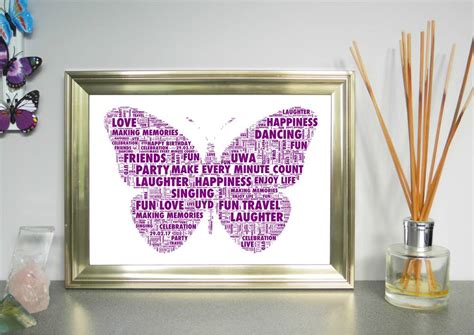 Personalised Butterfly Word Cloud Print By Imprinteo