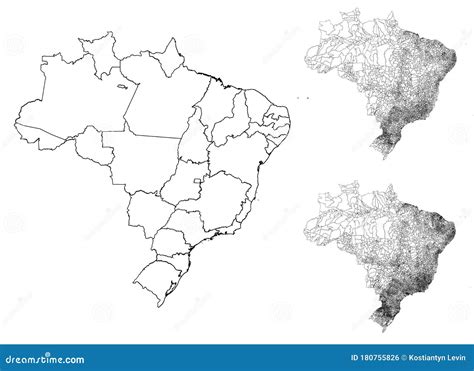 Brazil Outline Map Vector Illustration 129670942