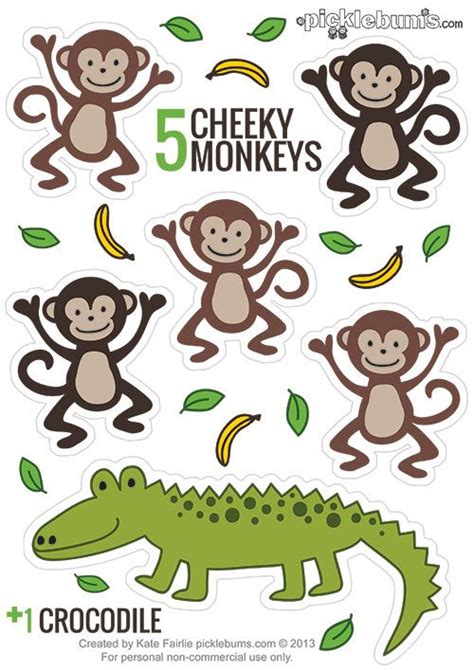 Five Cheeky Monkeys Printable Puppets And A Crocodile Too Artofit