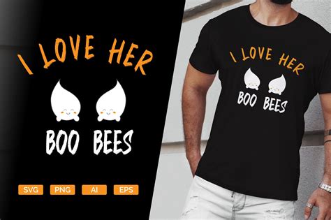 I Love Her Boo Bees Halloween Graphic By One Art · Creative Fabrica