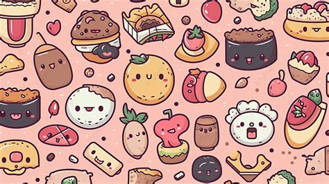Cute Food Cartoon Wallpaper