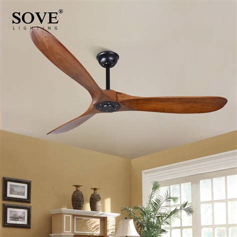 Sofucor wood ceiling fan with lights,3 carved wood fan blade ceiling fans,noiseless motor tangkula 52 ceiling fan, outdoor indoor ceiling fan with remote control, 3 solid wood blades. SOVE 60 Inch Industrial Vintage Wooden Ceiling Fans ...