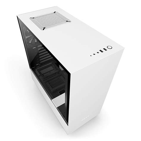 Nzxt Mid Tower Gaming Pc Case Atx Tempered Glass Panel 2x 120mm Fan