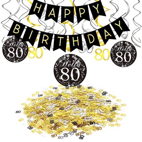 Buy 80th Birthday Party Decorations Happy Birthday Banners And 80th
