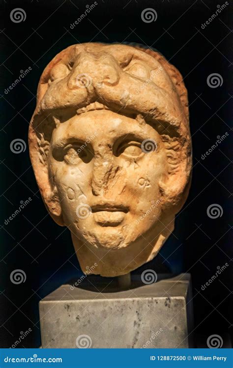 Alexander Great Bust Statue National Arkeologiskt Museum Athen