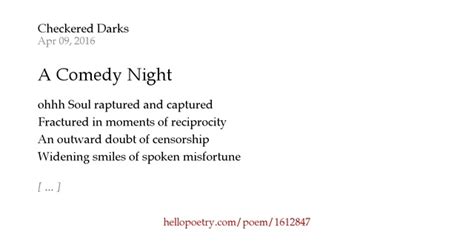 A Comedy Night By Sassyj Hello Poetry