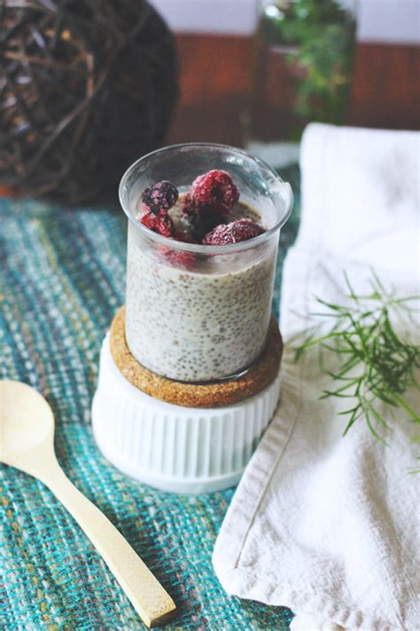 Festive Friday Vanilla Chia Pudding With Raspberries And Blueberries