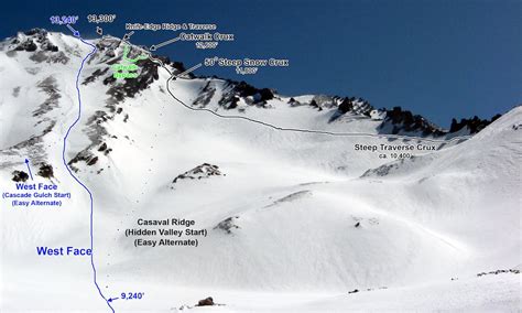 West Face Route Of Mt Shasta Photos Diagrams And Topos Summitpost