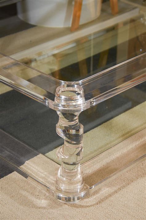 $ 7,875.00 48 luxe lucite cocktail table. Mid Century Karl Springer Style Heavy Sculptural Lucite ...