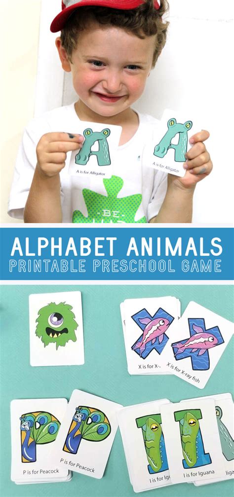 Alphabet Card Game Printable Alphabet Animals Moms And Crafters