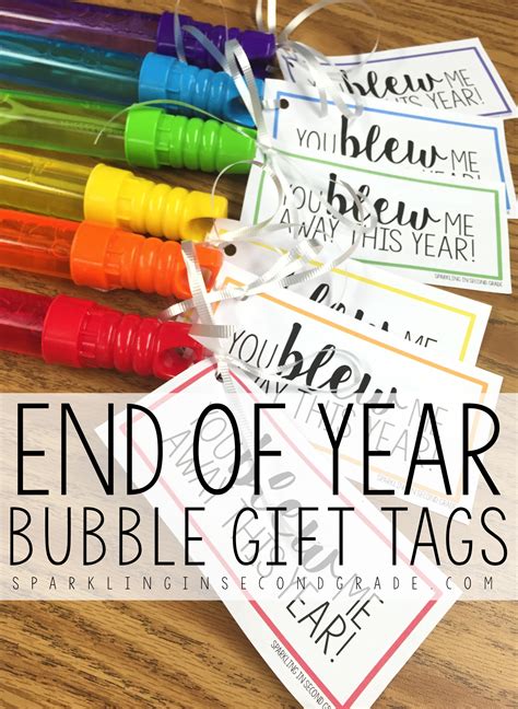 End Of Year T Bubble Tags Sparkling In Second Grade Student