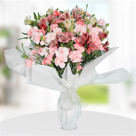 Send Flowers Turkey Bouquet Of Pink Carnations And Wildflowers From 18usd