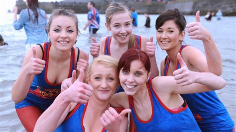 Bbc News In Pictures Saundersfoot New Years Day Swim 2012