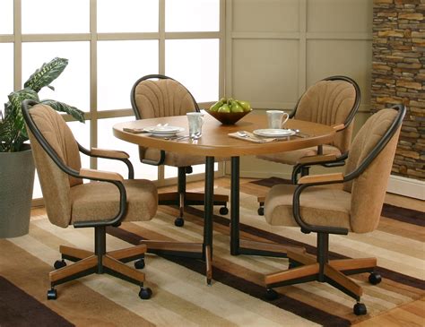 Chromcraft Kitchen Chairs With Casters Dining Room Sets Swivel