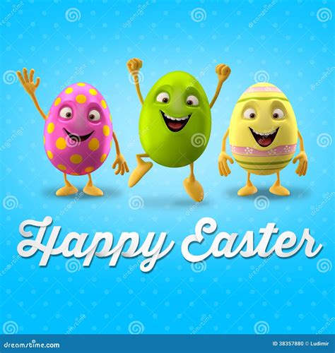 Happy Easter Postcard Greeting Card Merry Easter Congratulation Stock Illustration