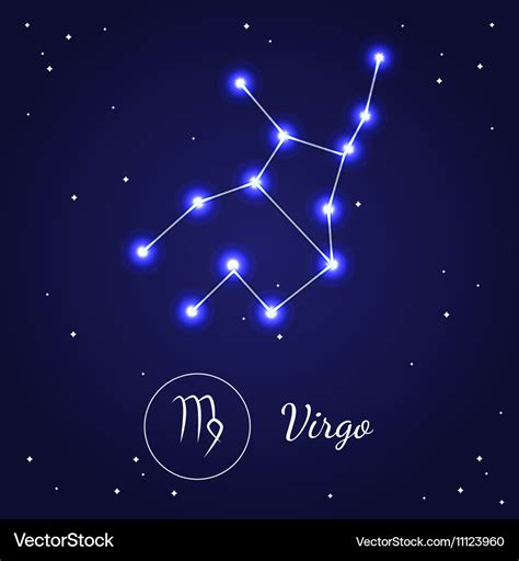 Virgo Zodiac Sign Stars On The Cosmic Sky Vector Image