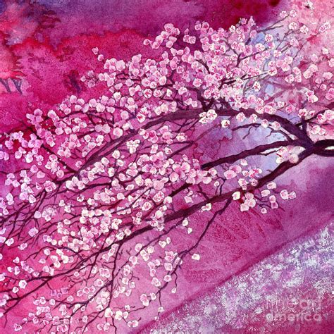 Cherry Blossoms Painting Hailey E Herrera Cherry Blossom Art